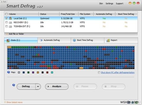 IObit Smart Defrag:เครื่องมือจัดเรียงข้อมูลและเพิ่มประสิทธิภาพฮาร์ดไดรฟ์ที่ยอดเยี่ยม [Windows] 