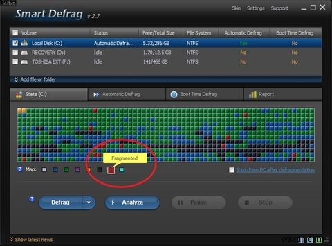 IObit Smart Defrag:เครื่องมือจัดเรียงข้อมูลและเพิ่มประสิทธิภาพฮาร์ดไดรฟ์ที่ยอดเยี่ยม [Windows] 