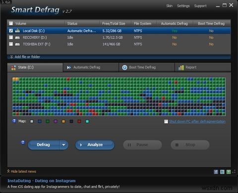 IObit Smart Defrag:เครื่องมือจัดเรียงข้อมูลและเพิ่มประสิทธิภาพฮาร์ดไดรฟ์ที่ยอดเยี่ยม [Windows] 