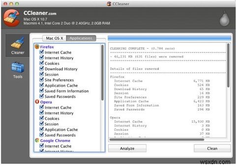 CCleaner เวอร์ชันเต็มวางจำหน่ายแล้วสำหรับ Mac 