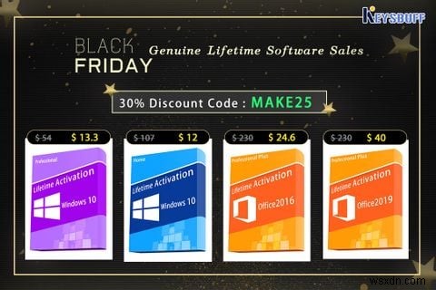 รับส่วนลด 70% สำหรับ Windows 10 และ Windows 11 พร้อมข้อเสนอ Keysbuffs Black Friday 