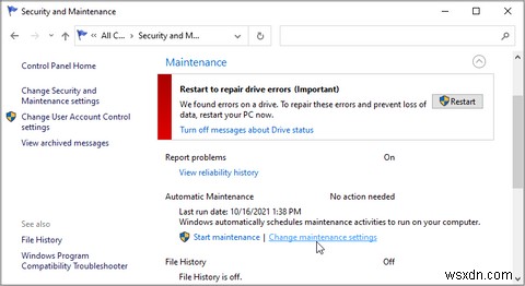 วิธีการแก้ไขข้อผิดพลาด “Windows ไม่สามารถเรียกใช้การบำรุงรักษาอัตโนมัติ” Error 