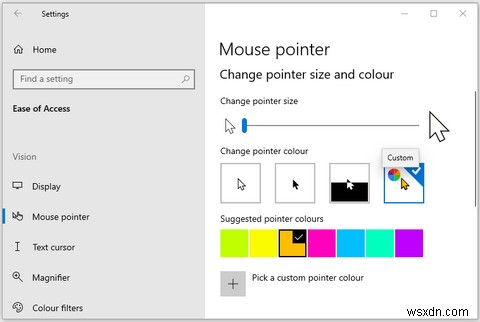 5 วิธีในการเปลี่ยนสีและขนาดของตัวชี้เมาส์ใน Windows 10 