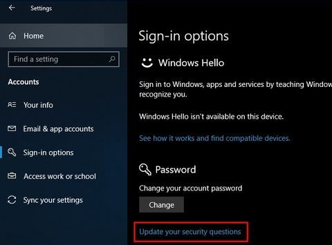 วิธีเพิ่มคำถามเพื่อความปลอดภัยให้กับบัญชีผู้ใช้ภายใน Windows 10 