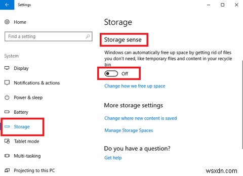 เพิ่มพื้นที่ว่างในดิสก์โดยอัตโนมัติด้วย Windows 10 Storage Sense 