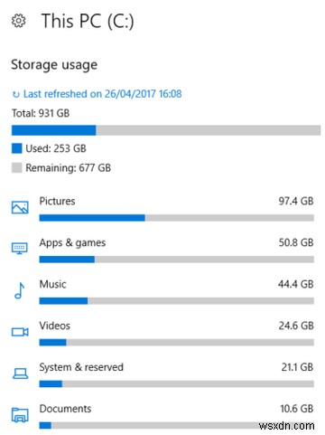 เพิ่มพื้นที่ว่างในดิสก์โดยอัตโนมัติด้วย Windows 10 Storage Sense 