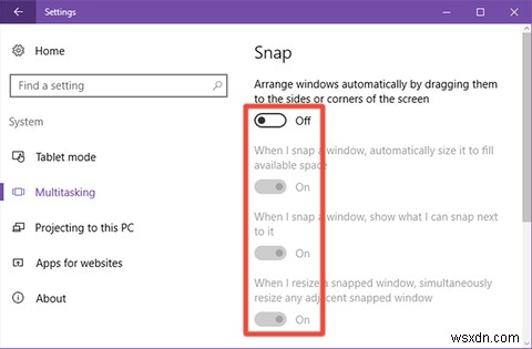 วิธีปิดการใช้งาน Snap Assist ใน Windows 10 