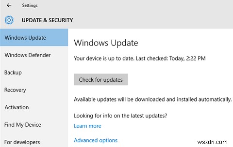 การตรวจสอบจากวงในของ Windows 10 Fall Update 