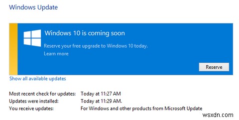 หยุดการดาวน์โหลดและติดตั้ง Windows 10 บนอุปกรณ์ Windows 7 หรือ 8 ของคุณ 