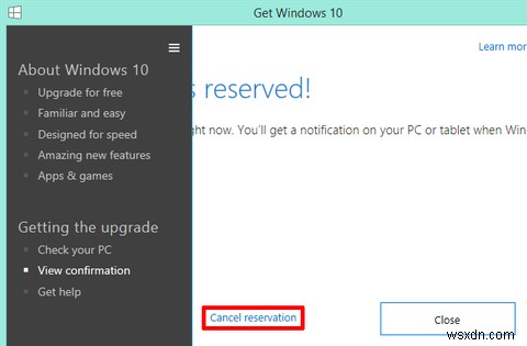 หยุดการดาวน์โหลดและติดตั้ง Windows 10 บนอุปกรณ์ Windows 7 หรือ 8 ของคุณ 