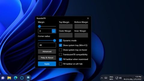 วิธีเพิ่มมุมโค้งมนให้กับทาสก์บาร์ของ Windows 11 