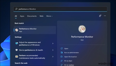 วิธีเปิด Windows 11 Performance Monitor 