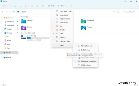 วิธีดูนามสกุลไฟล์ใน Windows 11 