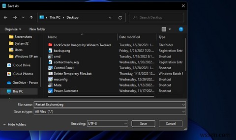 วิธีตั้งค่าทางลัดบนเดสก์ท็อปและเมนูบริบทสำหรับการรีสตาร์ท File Explorer ใน Windows 11 