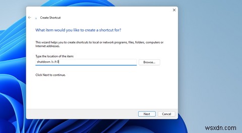 วิธีเพิ่มทางลัดบนเดสก์ท็อป Shutdown ใน Windows 11 