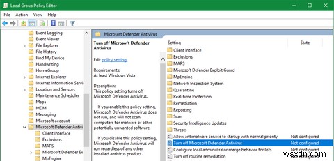 วิธีปิด Windows Defender 