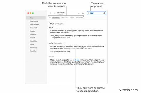 วิธีใช้พจนานุกรมของ Mac เพื่อค้นหาคำศัพท์อย่างรวดเร็ว 