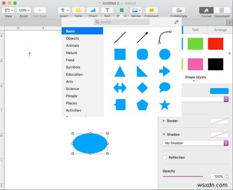 วิธีสร้างผังงานอย่างง่ายใน Pages บน Mac 