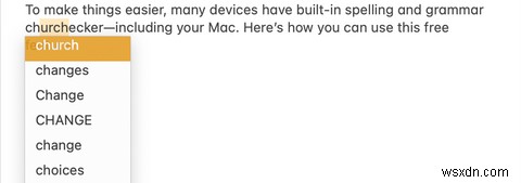 วิธีใช้ตัวตรวจสอบไวยากรณ์และตัวสะกดในตัวของ Mac 