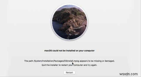 วิธีแก้ไข macOS ไม่สามารถติดตั้งบนคอมพิวเตอร์ของคุณ Error 
