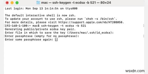 วิธีใช้ SSH-Keygen เพื่อสร้างคีย์ SSH บน Mac 