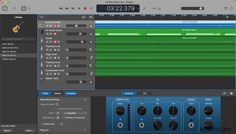 วิธีใช้ Garageband บน Mac เพื่อบันทึกเพลงสดหลายเพลงพร้อมกัน 