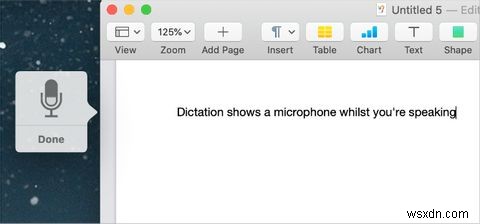 วิธีใช้การเขียนตามคำบอกบน Mac สำหรับการพิมพ์ข้อความเสียงเป็นข้อความ 