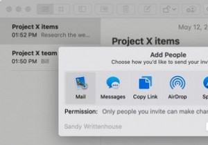 วิธีทำงานร่วมกันในแอป Mac เริ่มต้น:โน้ต ปฏิทิน และอื่นๆ 