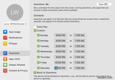 จำกัดเนื้อหาและตั้งค่าการจำกัดสำหรับเด็กด้วยเวลาหน้าจอบน Mac 