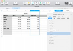 วิธีใช้การจัดรูปแบบตามเงื่อนไขใน Numbers บน Mac 