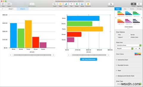 วิธีสร้างแผนภูมิและกราฟเชิงโต้ตอบบน Mac โดยใช้ Numbers 