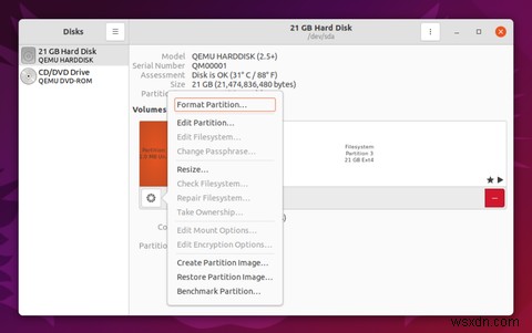 วิธีใช้ Ubuntu Disk Utility เพื่อการจัดการ HDD/SSD ที่ดีขึ้น 