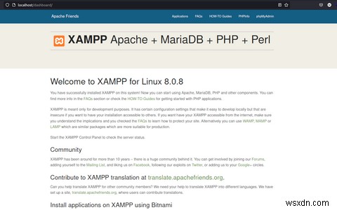 วิธีการตั้งค่าสภาพแวดล้อมของหลอดไฟด้วย XAMPP บน Ubuntu Linux 