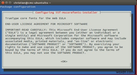 วิธีการติดตั้ง Microsoft Text Fonts ใน Ubuntu Linux 