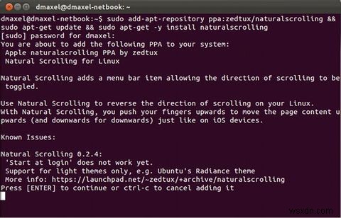 วิธีรับ Mac OS Xs Natural Scrolling ใน Ubuntu [Linux] 
