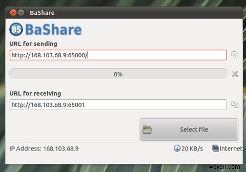 BaShare ทำให้การถ่ายโอนไฟล์เป็นเรื่องง่ายสำหรับเพื่อนของคุณ [Linux] 