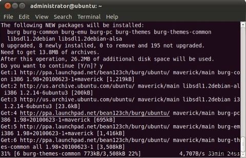 วิธีปรับแต่ง GRUB Boot Loader โดยใช้ BURG [Ubuntu] 