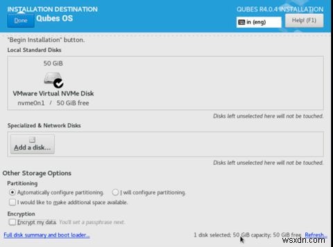 วิธีการติดตั้ง Qubes OS บน VirtualBox 