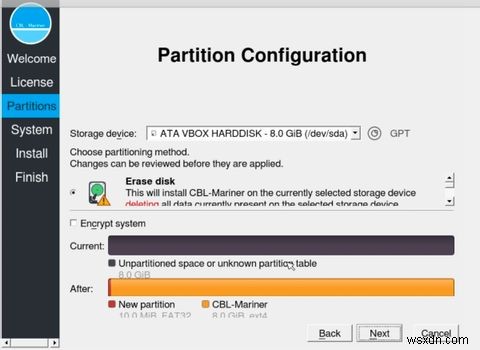 วิธีการติดตั้ง CBL-Mariner ของ Microsoft ใน VirtualBox 