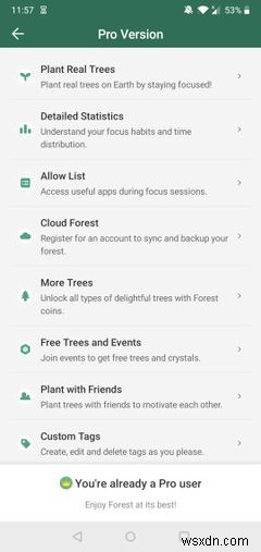 การอัพเกรดเป็นเวอร์ชั่น Pro ของ Forest สำหรับ Android นั้นคุ้มค่าหรือไม่? 