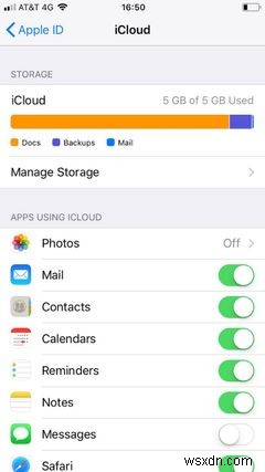 วิธีดูพื้นที่ iCloud ที่ข้อความของคุณใช้