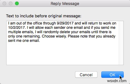 วิธีตั้งค่าการตอบกลับอีเมลเมื่อไม่อยู่ที่สำนักงานบน Mac ของคุณ 