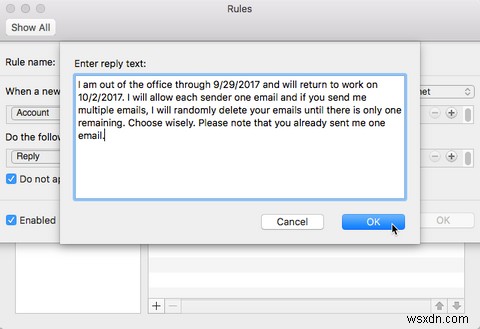 วิธีตั้งค่าการตอบกลับอีเมลเมื่อไม่อยู่ที่สำนักงานบน Mac ของคุณ 