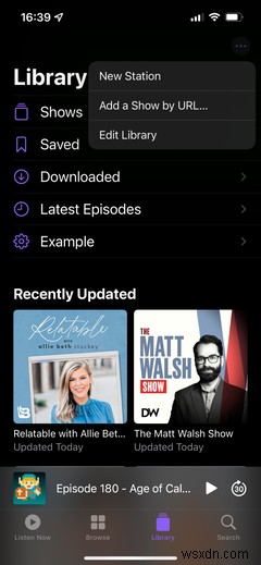 คำแนะนำเกี่ยวกับแอป Apple Podcasts บน iPhone