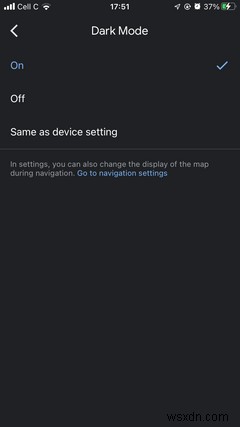 วิธีเปิดใช้งานโหมดมืดสำหรับ Google Maps บน iPhone 