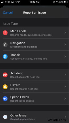 วิธีรายงานอุบัติเหตุ อันตราย และการตรวจสอบความเร็วใน Apple Maps