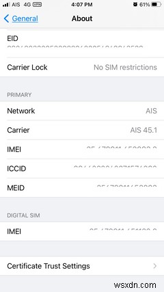 8 วิธีในการค้นหาหมายเลข IMEI บน iPhone หรือ iPad 