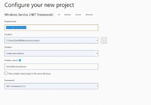 จะติดตั้งบริการ windows โดยใช้พรอมต์คำสั่ง windows ใน C # ได้อย่างไร 
