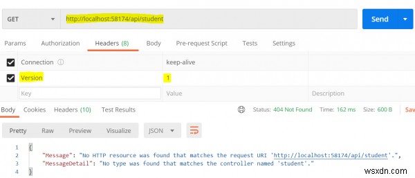 จะทำการกำหนดเวอร์ชันด้วยส่วนหัวที่ยอมรับใน C # ASP.NET WebAPI ได้อย่างไร 