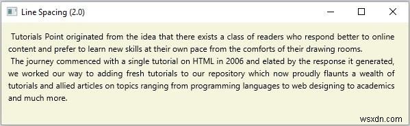 จะปรับระยะห่างบรรทัดในโหนดข้อความใน JavaFX ได้อย่างไร? 